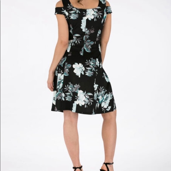 Rickis floral cold shoulder scuba dress - Picture 2 of 4